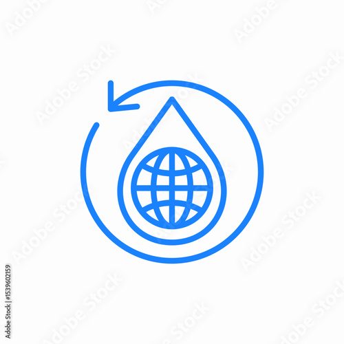 world water cycle icon sign vector