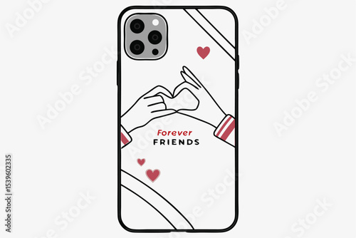 Minimalist phone case design vector graphic