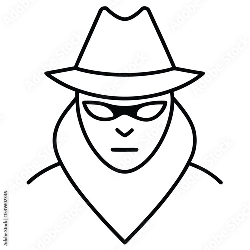 incognito-face-symbol icon black vector illustration on transparent background