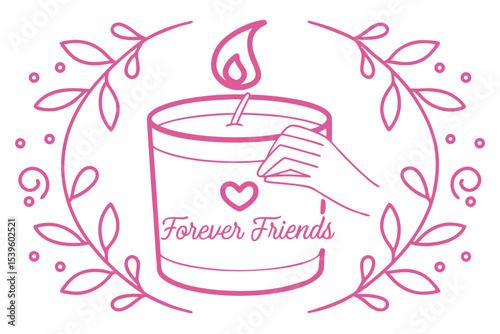 Minimalist scented candle vector illustration