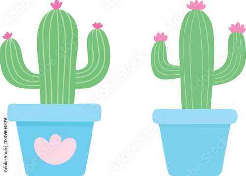 cactus in a pot vector illustration