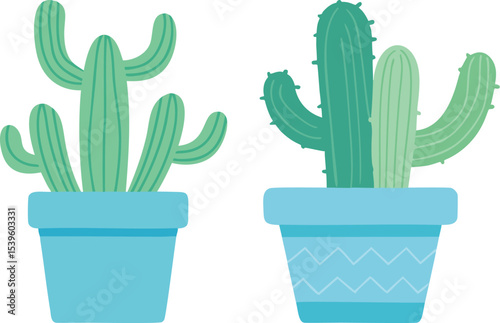 cactus in a pot vector illustration