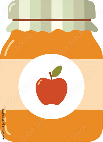 apple pie with jam vector illustration