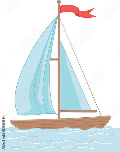 sailing ship on a white background vector illustration