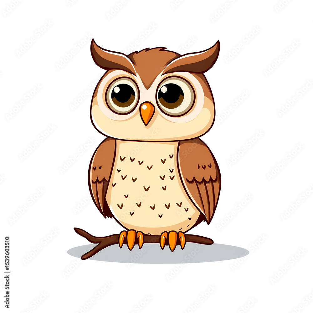 Fototapeta premium Cute Cartoon Owl Illustration