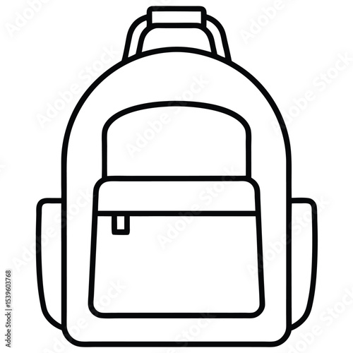 school-backpack icon black vector illustration on transparent background