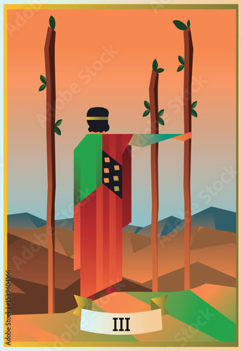 major arcana tarot wood club card