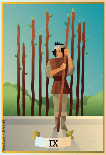 major arcana tarot wood club card
