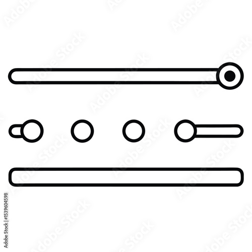 ui-sliders-panel icon black vector illustration on transparent background