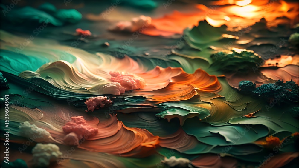 Naklejka premium Abstract oil paint texture background swirls of color