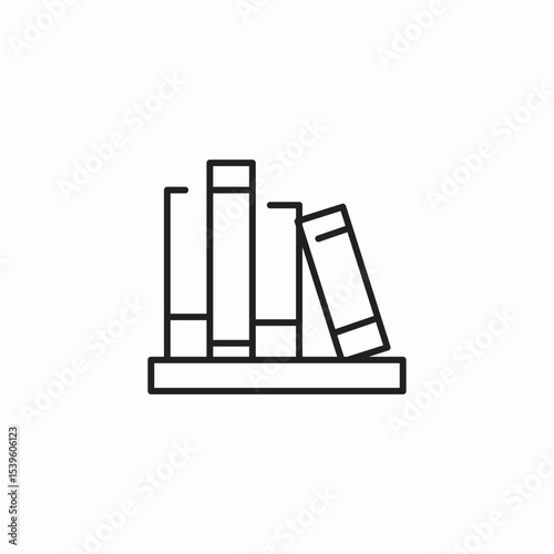 books on shelf icon sign vector