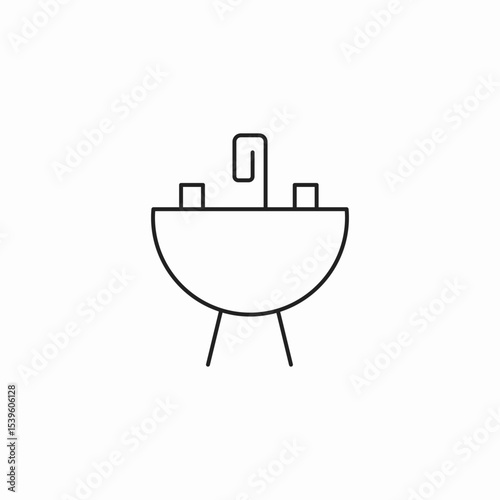 bathroom sink fixture icon sign vector