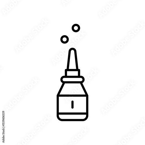 Editable nasal spray outline icon isolated on transparent background