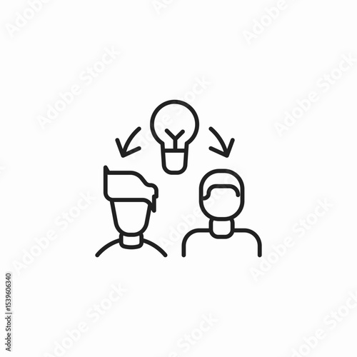 collaborative idea sharing icon sign vector
