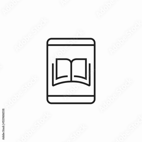 e-reader book reading icon sign vector