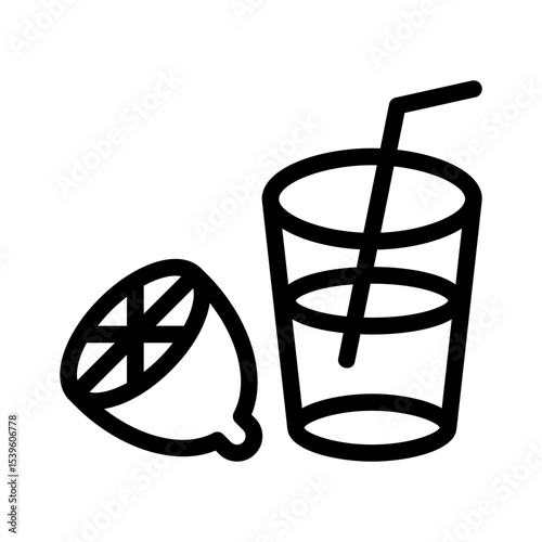lemonade line icon