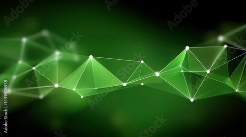 Abstract Green Network Connection Background. Artificial Intelligence, Data Science, Technology.