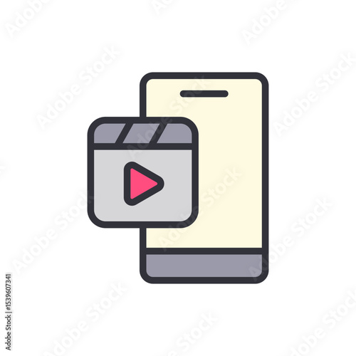 Mobile Filmmaking Concept With Smartphone And Clapperboard Icon