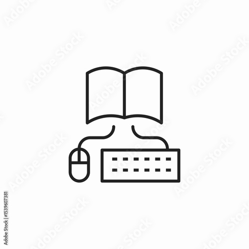 online learning digital icon sign vector