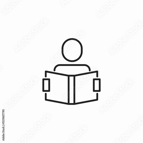 person reading book icon sign vector