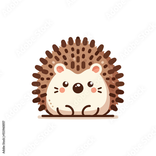 cute cartoon hedgehog with brown quills and a smiling face. Ideal for children's blogs, wildlife websites, or content about adorable animals and nature.