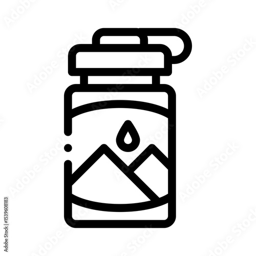 water bottle line icon