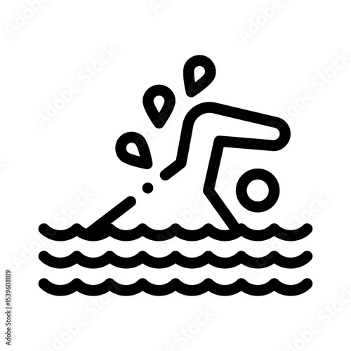 swimming line icon