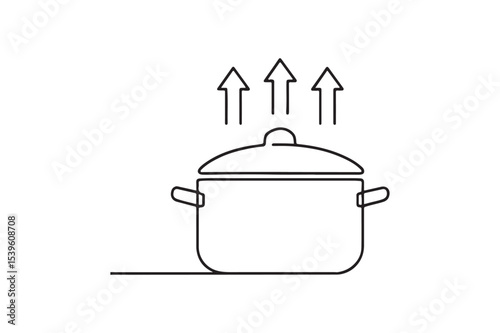 Pot with Arrows continuous one line drawing minimalism design