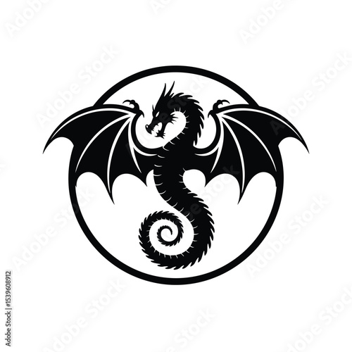 vector illustration of a dragon tattoo