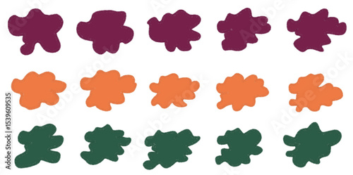 colorful hand drawn crayon type bubble letter vector illustration set. poster decoration set.