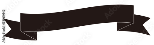 Black Waving Ribbon Frame Like a Flag