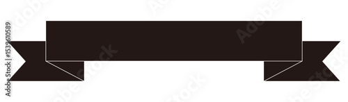 Black Ribbon Frame on Transparent Background