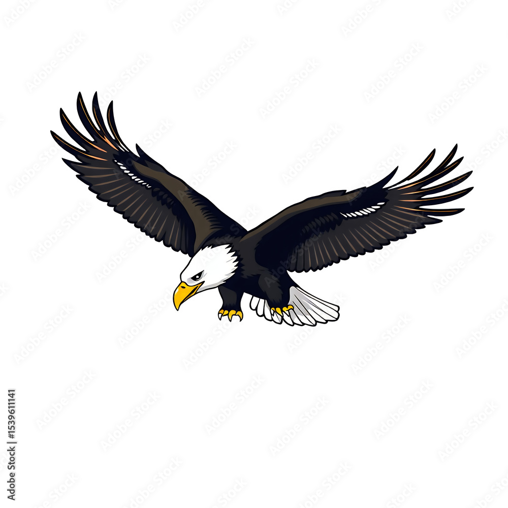 Obraz premium Flying Eagle Illustration Mascot Design Graphic