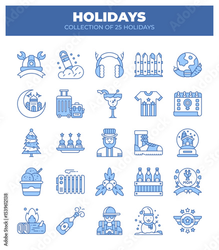 Collection of 25 Holidays. A Visual Guide to Festive Celebrations