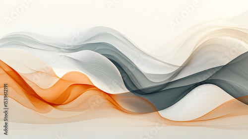 Digital illustration showcasing an arrangement of linear lines in neutral and muted tones