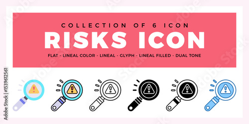 Pack of 6 Vector Risks icon