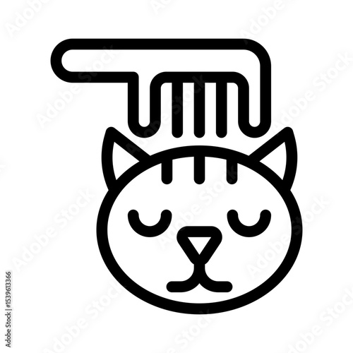 pet comb line icon