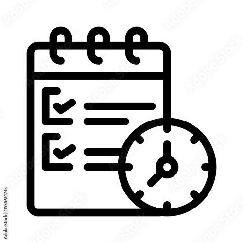 time management line icon