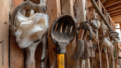 Cotton harvesting tools cotton farm photography rural setting close-up view agriculture history