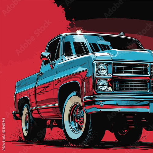 cool truck car vector very realistic