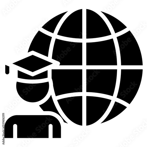 international student services glyph icon