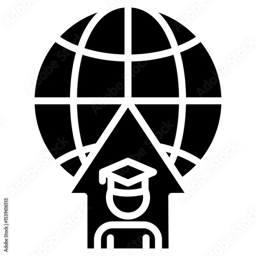 international student housing glyph icon
