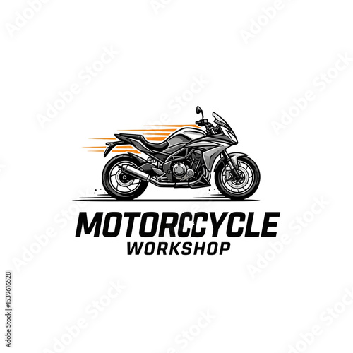 very cool motorcycle repair shop logo