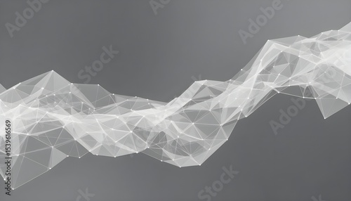 Elegant White Gradient Polygon Pattern on Soft Gray Abstract Background