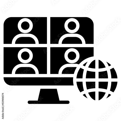 online global classrooms glyph icon