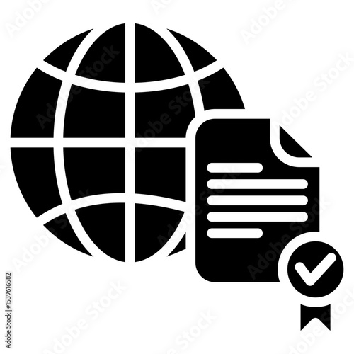international accreditation glyph icon