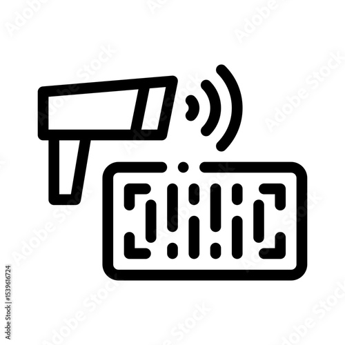 barcode scanner line icon