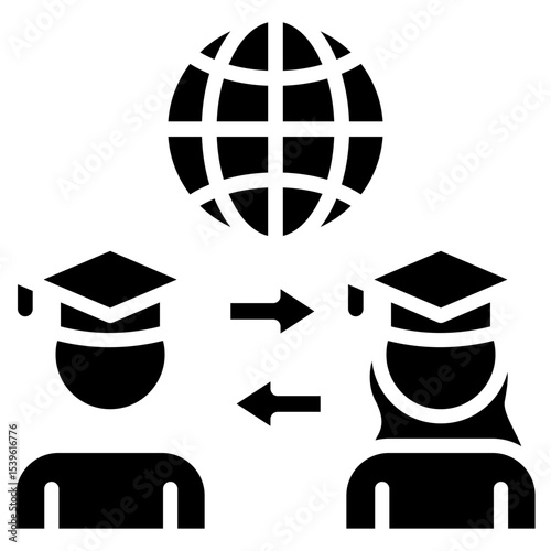 student mobility programs glyph icon