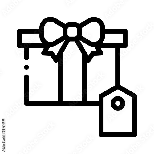 gift wrap label line icon