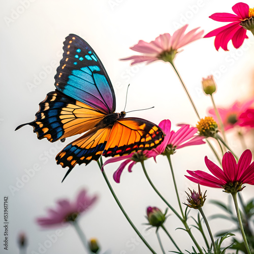Wallpaper Mural butterfly on flower Torontodigital.ca